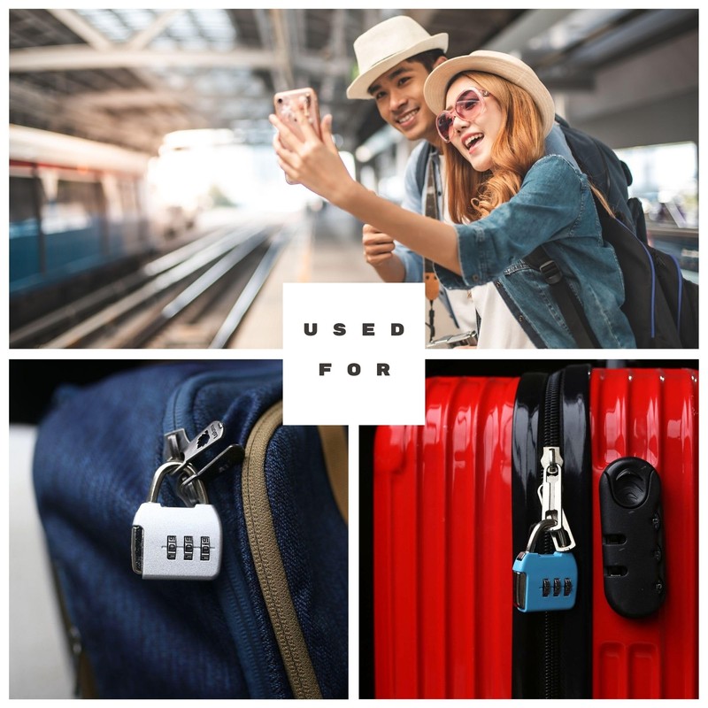 UP Security Small Combination Lock, 3 Digit Combination Padlock, Travel