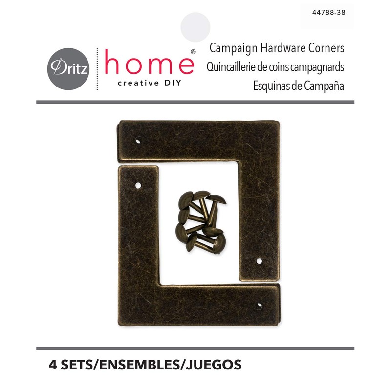 Dritz Home 44788-38 Campaign Hardware Small Smooth L, Antique Brass