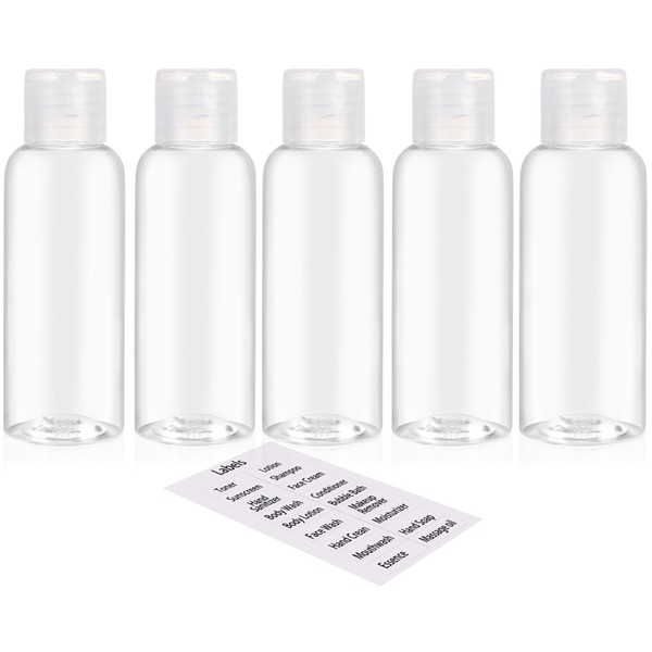 DNSEN DNSEN 5 Pack 3.4oz Empty Plastic Travel Bottles for
