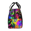 Quelindra Watercolor Doodle Lunch Boxes,Black Women Lunch Box，Graffiti Lunch Bag，African