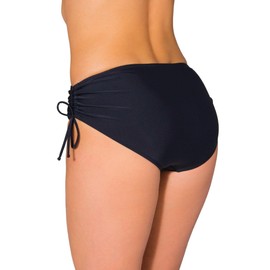 Aquarti Women's Bikini Bottom with Side Drawstrings, Black, 18