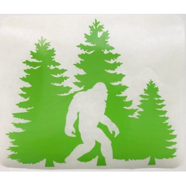 Kojozone Bigfoot Car Decal, Bigfoot Trees Forest Vinyl Decal Sticker Car Truck Van SUV RV Window Wall Cup Laptop Tumbler Trailer Bumper Decor (Forest Green, 5.5 Inch)