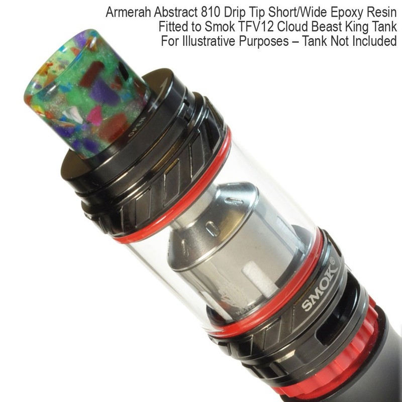 Armerah Abstract 810 Drip Tip eCig Mouthpiece Short/Wide Epoxy Resin