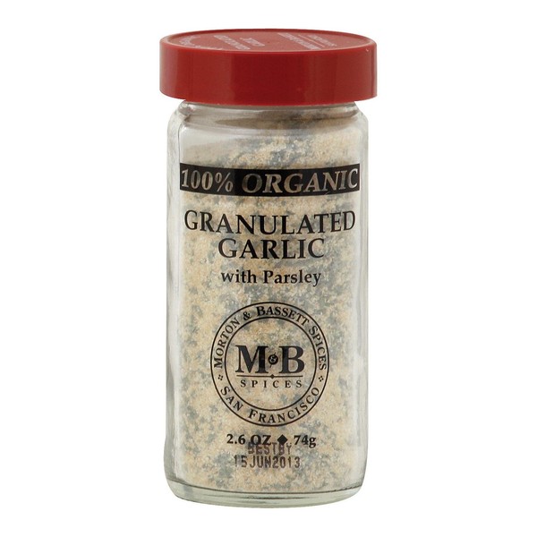 Morton & Basset Spices, Granulated Garlic with Parsley, 2.6 Ounce (Pack of 3)