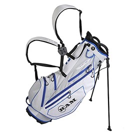 Ram Golf FX Lightweight Golf Stand Carry Bag, Light Grey/White/Blue