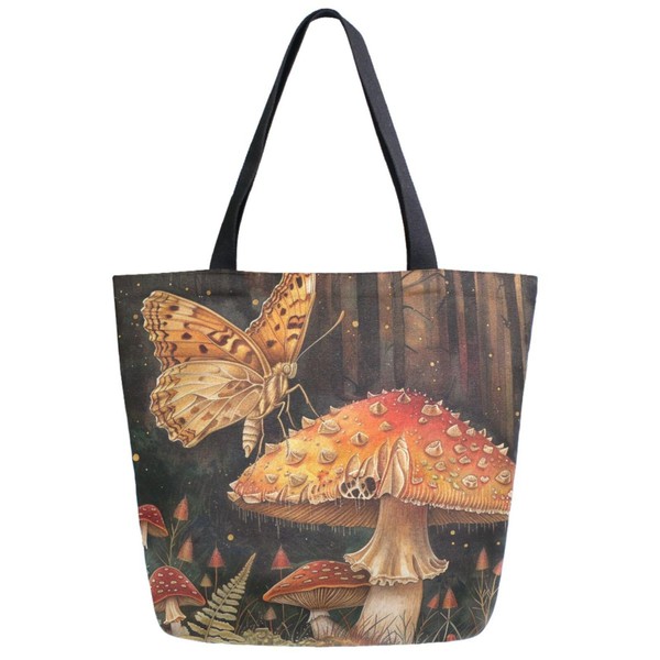 Fashion Pattern Extra Large Shoulder Grocery Tote Bag, Beautiful Forest