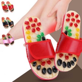 Sole health care protruding acupressure slippers Shoes Pink (225-230mm)