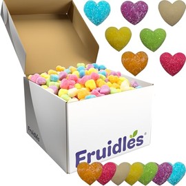 Fruidles Valentine's Share The Love Gummi Heart Candy Holiday Treats, BlueRaspberry, Watermelon, Mango, Green Apple, Orange, Grape, Pineapple Delicious Gummy Candy, Fun and Festive Snacking, Party Favor (4.5 Pounds (Bulk))