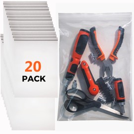 Heavy Duty Zip Bags 13"x18" 8mil Thick 20 Pack - Puncture Resistant Resealable Poly Bags - Great To Store Tools With Sharp Edges, Small Business Packaging Supplies & Home Organisation (13 * 18")