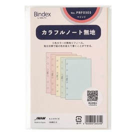 Noritsu PRF0303 Binding Index Personal Organizer, Refill, Mini 6, Colorful Notebook, Plain