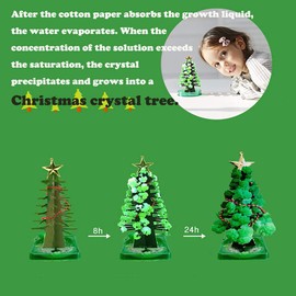 Geduochn 2 Pieces Mini Christmas Tree Magic Paper Tree DIY Crystal Breeding Kit Decoration Toys Novelty Boys Girls Science Kits and Toys Learning Guide