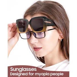 LVIOE Fit Over Sunglasses for Women Oversized Frame & Big Temple & Full UV400 Protection Polarized Lens Fashion Design LS7519