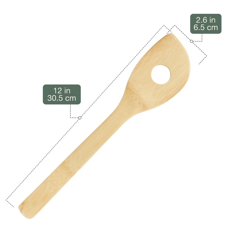 Bamboo Serving/Cooking Utensils - B20 - Curved Spatula/Paddle with Hole