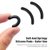 Jaasuee 60pcs Black Silicone Rubber Universal Eyelash Curler Replacement Refill
