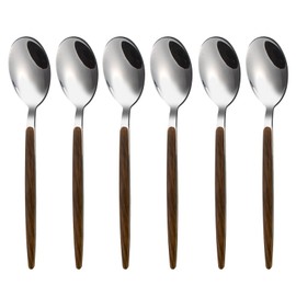 VANRA Coffee Spoons Teaspoons Set of 6 Mini Appetizer Spoon Dessert Serving Spoons Stainless Steel Small Tea Spoons Silverware 5.5 inch