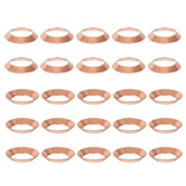 PATIKIL Flare Gasket, 25 Pcs Fit for 5/8" Tube Size 45 Degree Copper Flared Pipe Fittings for Air Conditioner Refrigeration Accessories