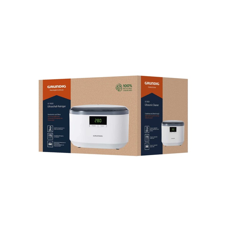 Grundig UC 6620 Ultrasonic Cleaner with Timer Function, High Efficiency