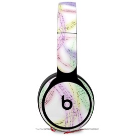 Skin Decal Wrap Works with Original Beats Solo Pro Headphones Neon Swoosh on White Skin Only Beats NOT Included
