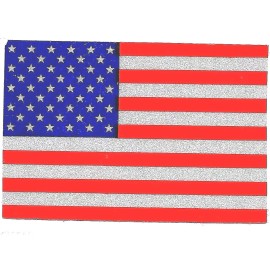 AMERICAN FLAG REFLECTIVE VINYL DECAL - 2 1/2" x 4"  REFLECTIVE U.S. FLAG DECAL