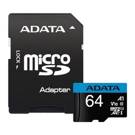 PSA COMPUTO Y PAPELERIA Kit de 5 Tarjetas de Memorias Micro ADATA 64 GB (AUSDX64GUICL10A1-RA1) con Adaptador Color Negro con Azul A1 (Clase 10) grabación de vídeo Full HD 1080p