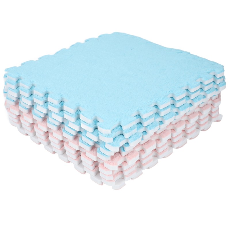 Plush Foam Interlocking Floor Carpet Soft Non Slip Cuttable Interlocking