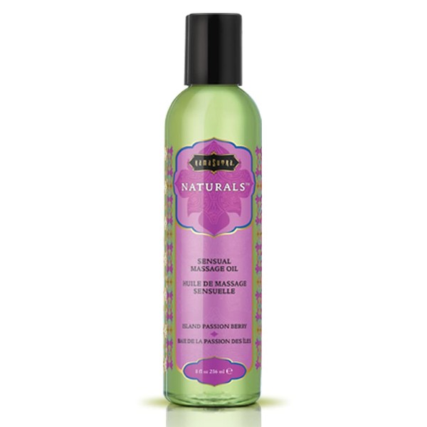 KAMA SUTRA Naturals Massage Oil Island Passion Berry – 8 fl oz - Sore Muscle Massage Oil for Body - Natural Therapy Oil - Warming, Relaxing, Joint & Muscles - Sensual Massage for Couples, Women, Men
