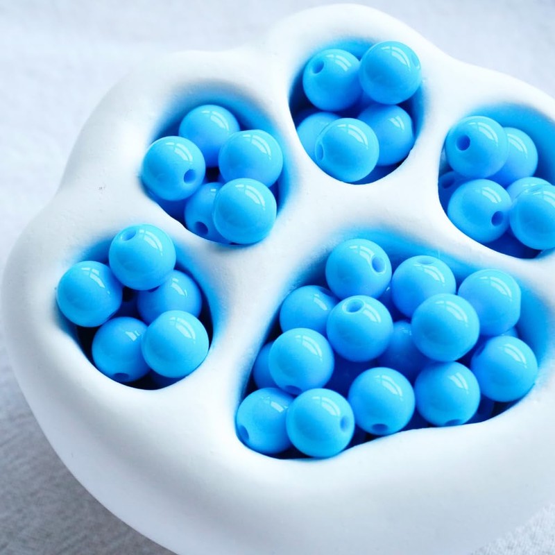 250pcs Acrylic Beads for Bracelets, 8mm Plastic Beads Smooth Round