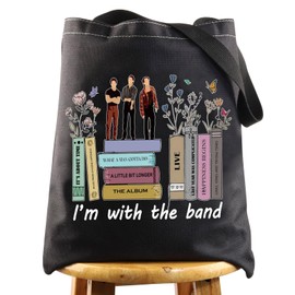 WZMPA Band Album Song Lyrics Fans Make Up Bag I'm With Band Singer Cosmetic Bag Zipper for Rock Band Fans, I'm With Band Bl Tg, Fit: