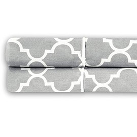 Royal Tradition Meridian 340-Thread-Count, 100-Percent Cotton, Set of 2 Standard-Queen Size Pillow Cases, Grey/White