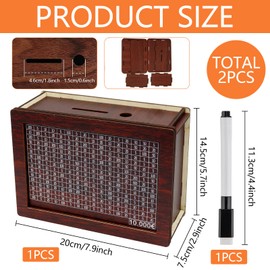 Wooden Money Box, Piggy Bank, Money Box, Retro Money Box Storage Box, Reusable Money Box with Counter, Helps Children the Habit of Saving, Money Boxes for Adults and Children