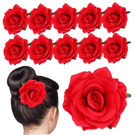FRCOLOR 12pcs Realistic Flower Hair Clips Durable Floral Accessories for Weddings Beach Parties Everyday Wear Lightweight Comfortable Hair Flowers