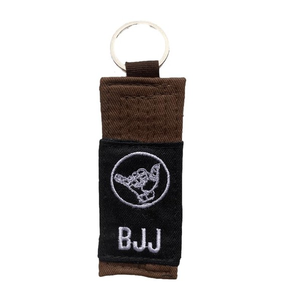 OSS Combat Sports BJJ New Belt Rank Keychain for Brazilian Jiu Jitsu All Belt Rankings BJJ Gift Key Chain (BrownBelt)