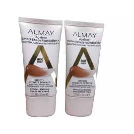Almay Ageless Smart Shade Foundation, 800 Deep, Hypoallergenic<wbr/>-2 Pack