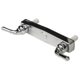 Laguna Brass 3320CP/4010CP Mobile Home Non-Metallic Two Handle 8" Shower Faucet Valve with Matching Shower Head/Arm/Flange Chrome Finish