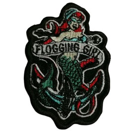 Bebuz Flogging Girl Stickerei Bügelbilder für Kleidung Aufnäher Applikation für DIY Handwerk Denim Jacken Jeans Rucksäcke