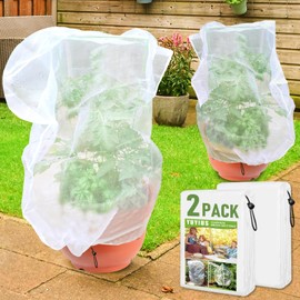 YUYIUS Fruit Tree Netting, Blueberry Bush Netting Cover for Garden Protection, 2Pcs 4x4.9 FT Garden Plant Netting Pest Barrier for Raised Beds, Bug Mesh Net from Cicadas, Bird for Strawberry, Tomato