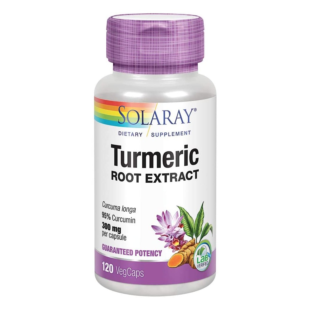 Solaray Turmeric Root Extract 300mg | Joint & Heart Health Support | Guaranteed Potency Extract (120 CT)