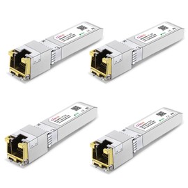 SFP+ to RJ45 10GBase-T Module, 10Gbe Copper SFP to Ethernet Networking Transceiver for Cisco SFP-10G-T-S, Ubiquiti UniFi UF-RJ45-10G, Meraki, Supermicro and More, up to 30m,4pcs