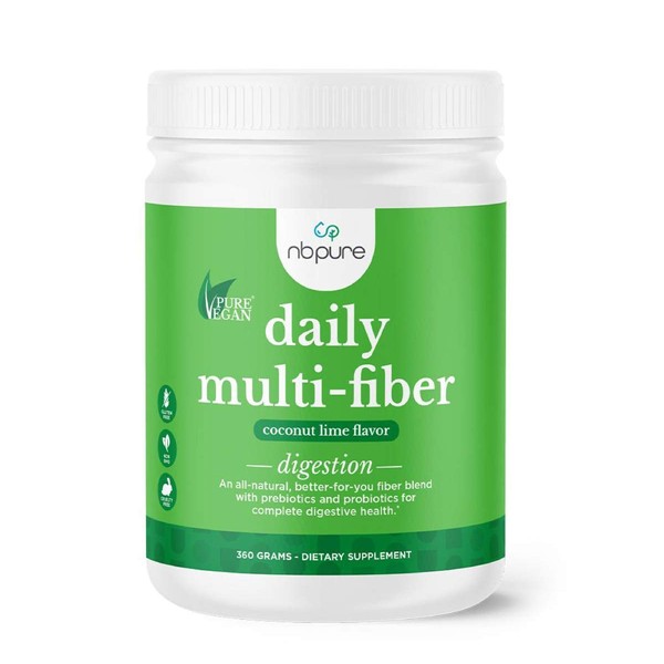 nbpure Daily Multi-Fiber Fiber Supplement, Premium All-Natural Soluble and Insoluble Fiber, Coconut Lime Flavor, 360 Grams