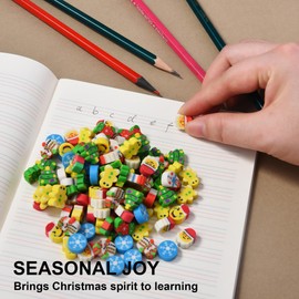 HILAZA 320pcs Mini Christmas Erasers for Kids Bulk, Cute Small Santa Snowflakes Erasers for Christmas Party Favors Goodie Bags Stuffers Stocking Stuffers Holiday Gifts Classroom Rewards