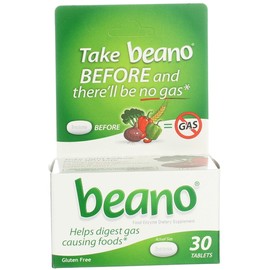Beano Food Enzyme Dietary Supplement- 30 Tablets, Pack of 6
