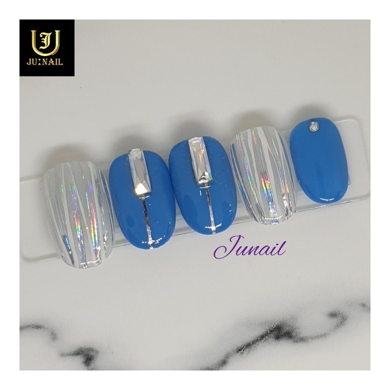 White Winter Handmade Nail Tips - Long Ballerina / 하얀겨울