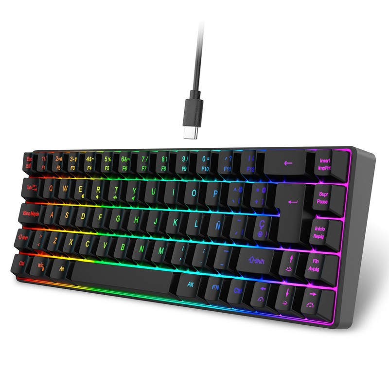 HXSJ V200 Wired K68 RGB Streamer Mini Gaming Keyboard 19-Key
