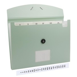 JIMEIQI Accordian File Organizer, Folders, Travel File Organizer, 13 Pocket Expanding File Folder with Pockets with Elastic Buckles Closure, Document Organizer for Home School Office (Makaron Green)