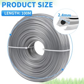 SWAWIS Trimmer Line 2.4 mm x 100 m Brush Cutter Thread Grass Trimmer Brush Cutter Thread for Grass Trimmer Brush Cutter Line Mowing Line Brush Cutter Trimmer Lines 4-Edge
