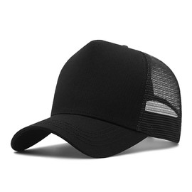 Lovechic Men's Cap, Mesh, Large Size, Unique Silhouette, L XL, Summer, Unisex, black-solid