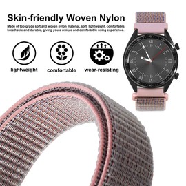WOCCI 18mm Adjustable Nylon Watch Strap, Quick Release Sport Loop Strap (Sand Pink)