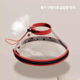 강아지 산소 마스크 투명 적색 깔대기 애견 소형견 대형견 고양이 넥카라 Dog Oxygen Mask Transparent Red Funnel for Small and Large Dogs and Cats Neck Collar [Pink S]