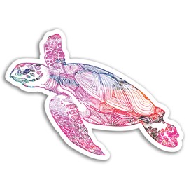 2 x 10cm Sea Turtle Vinyl Stickers - Tribal Surfer Sticker Laptop Luggage #17813 (10cm Wide)