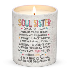 Viwix Candle - Lemongrass Scent - Sister Gifts - Birthday, Christmas, Mother's Day, Thanksgiving - Modern Style - White - 10 Oz